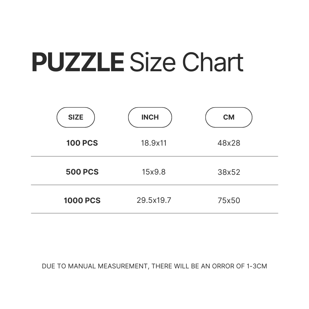 Puzzle Size Chart - BTS Gifts