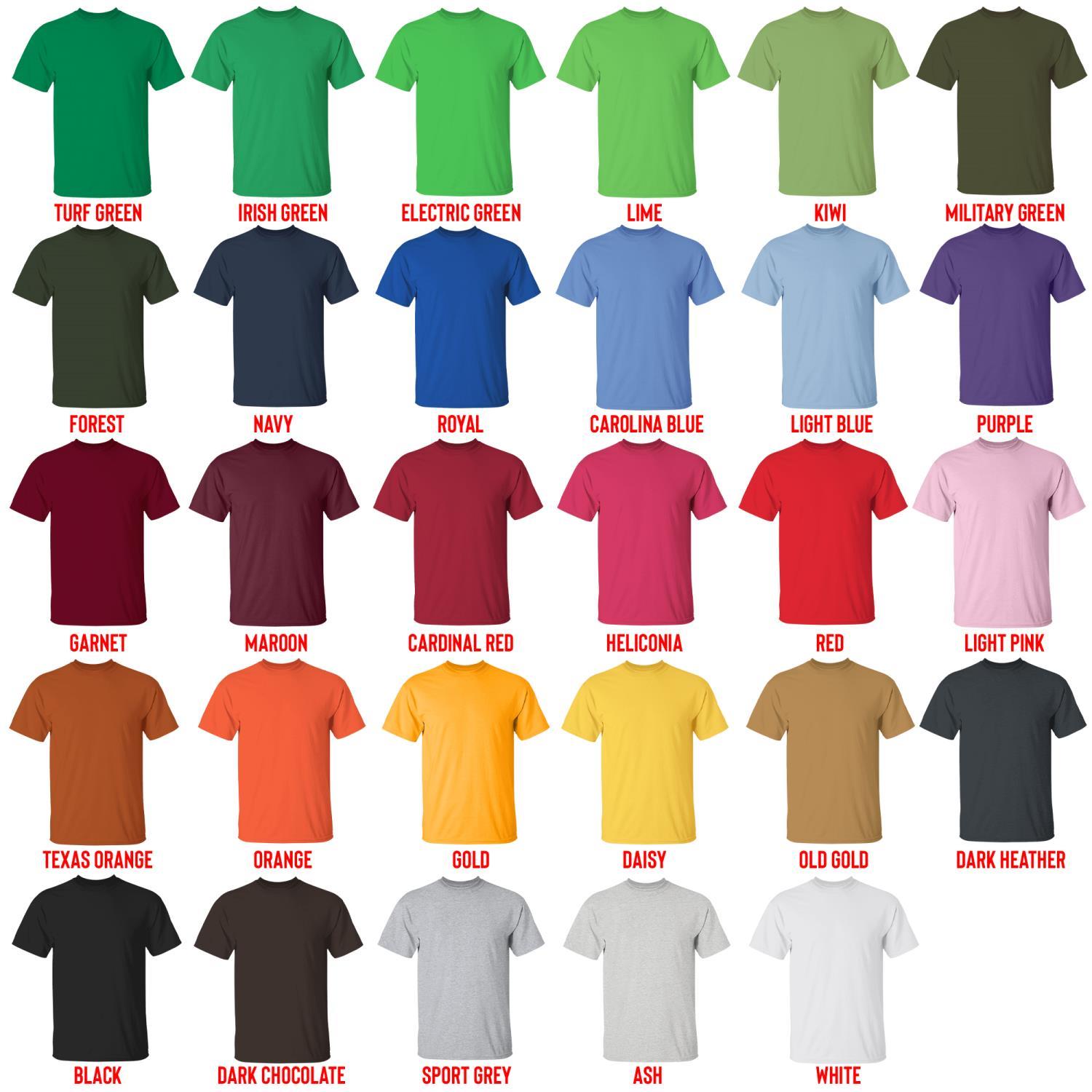 t shirt color chart - BTS Gifts