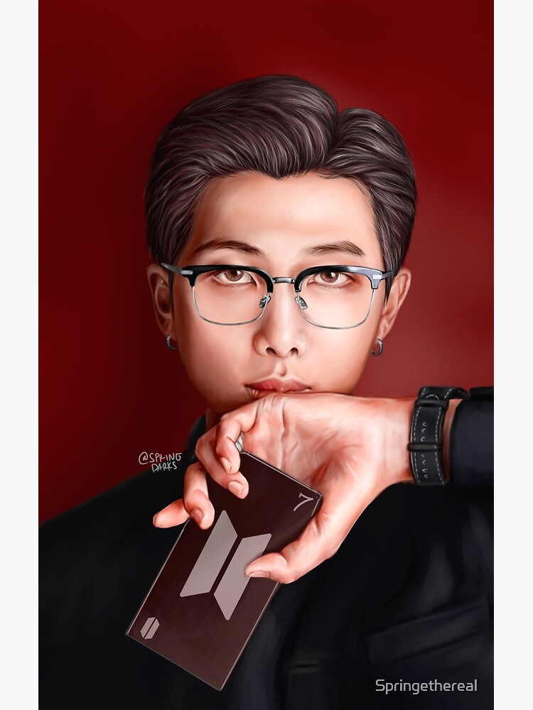 Bts Rm Namjoon Fanart Shower Curtain - Image 2
