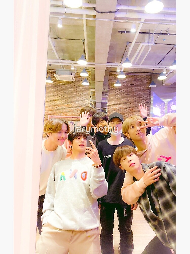 Bts Twitter Group Selfie Shower Curtain - Image 2