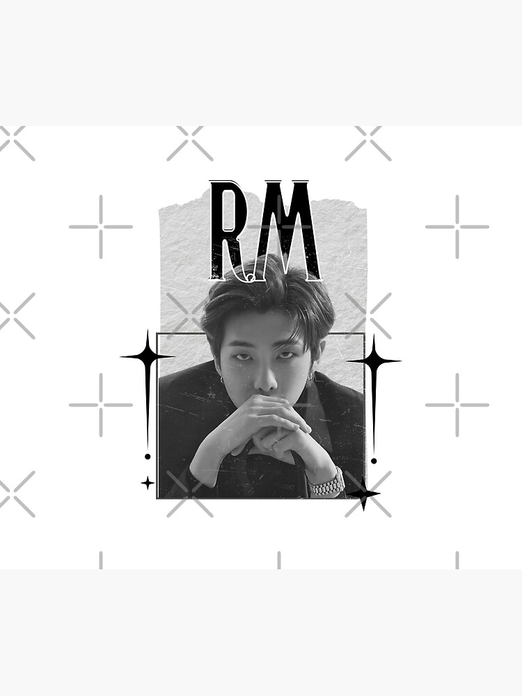 Bts Rm Kpop Boy Group Scrapbook Collage Cozy Y2k Vintage Design Tapestry - Image 2