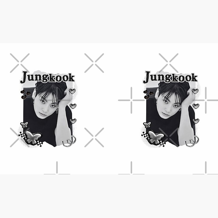 Bts Jungkook Kpop Boy Group Black And White Collage Design Mug - Image 2
