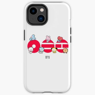 Cute Bt21 Characters On Red Arirang Letters Iphone Case