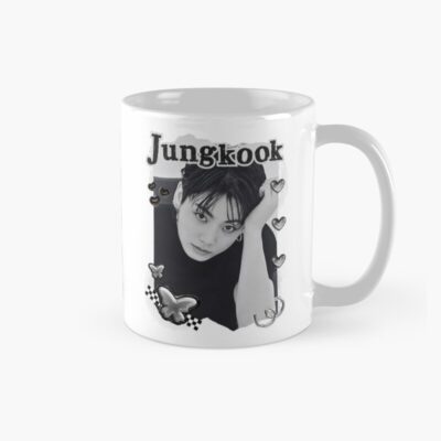 Bts Jungkook Kpop Boy Group Black And White Collage Design Mug
