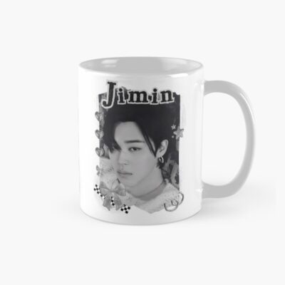 Bts Jimin Kpop Boy Group Black And White Collage Design Mug