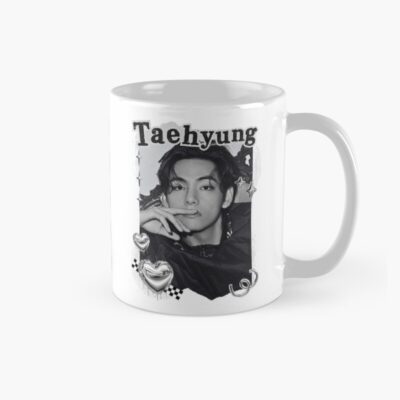 Bts V Taehyung Kpop Boy Group Black And White Collage Design Mug