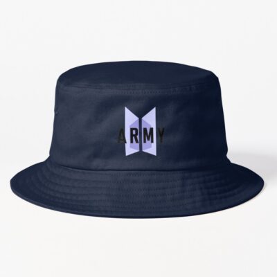 Army Bts Purple Minimalist Logo Kpop Fan Design Bangtan Inspired Sticker Shirt Gift Bucket Hat