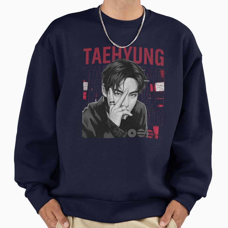 Vintage V Kim Taehyung Pose Retro 90s Sweatshirt - Image 5