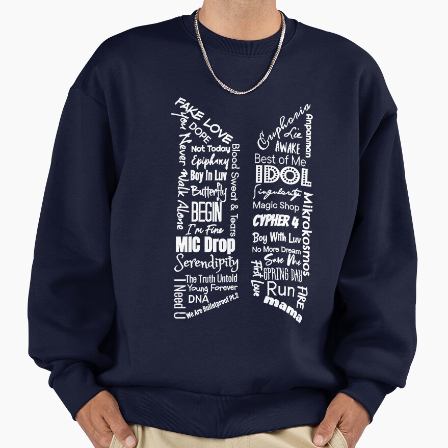 Bts Song Titles Classic Classic Sweatshirt - Image 5