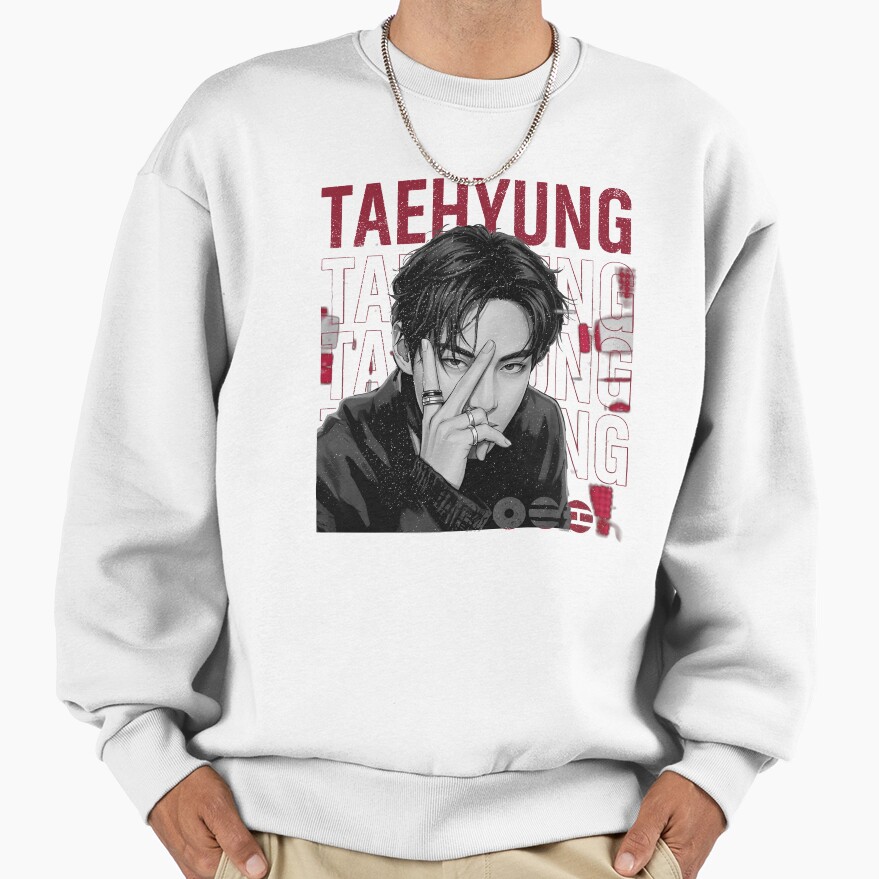 Vintage V Kim Taehyung Pose Retro 90s Sweatshirt - Image 2