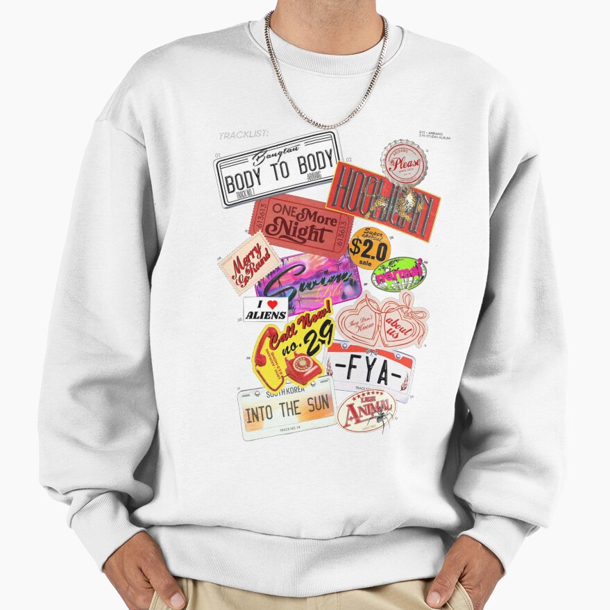 Bts Arirang Studio Album Sticker Collage Tracklist Sweatshirt - Image 2