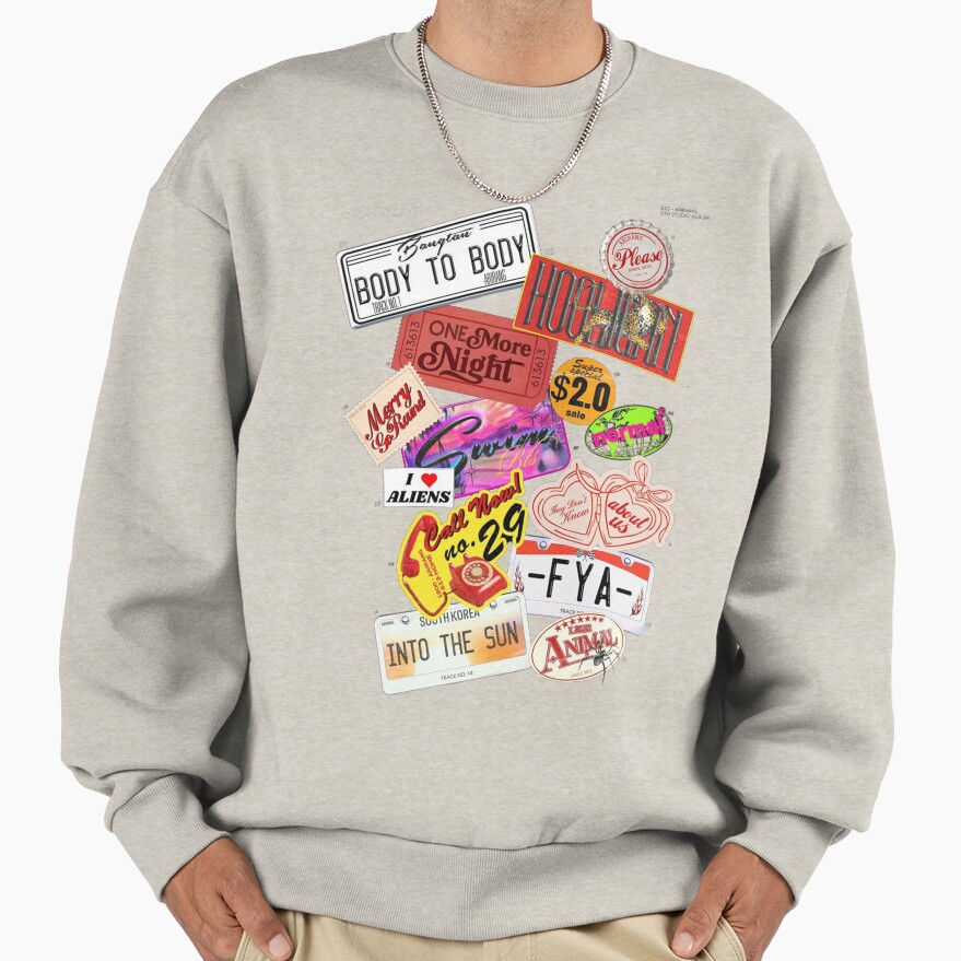 Bts Arirang Studio Album Sticker Collage Tracklist Sweatshirt - Image 3