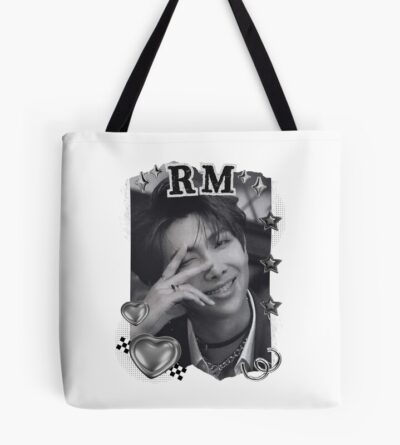 Bts Rm Kpop Boy Group Black And White Collage Design Tote Bag