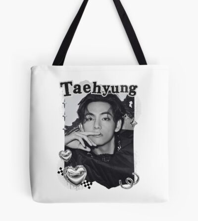 Bts V Taehyung Kpop Boy Group Black And White Collage Design Tote Bag