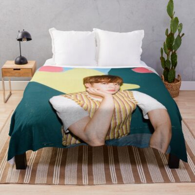 Jin Dymanite Photocard Throw Blanket