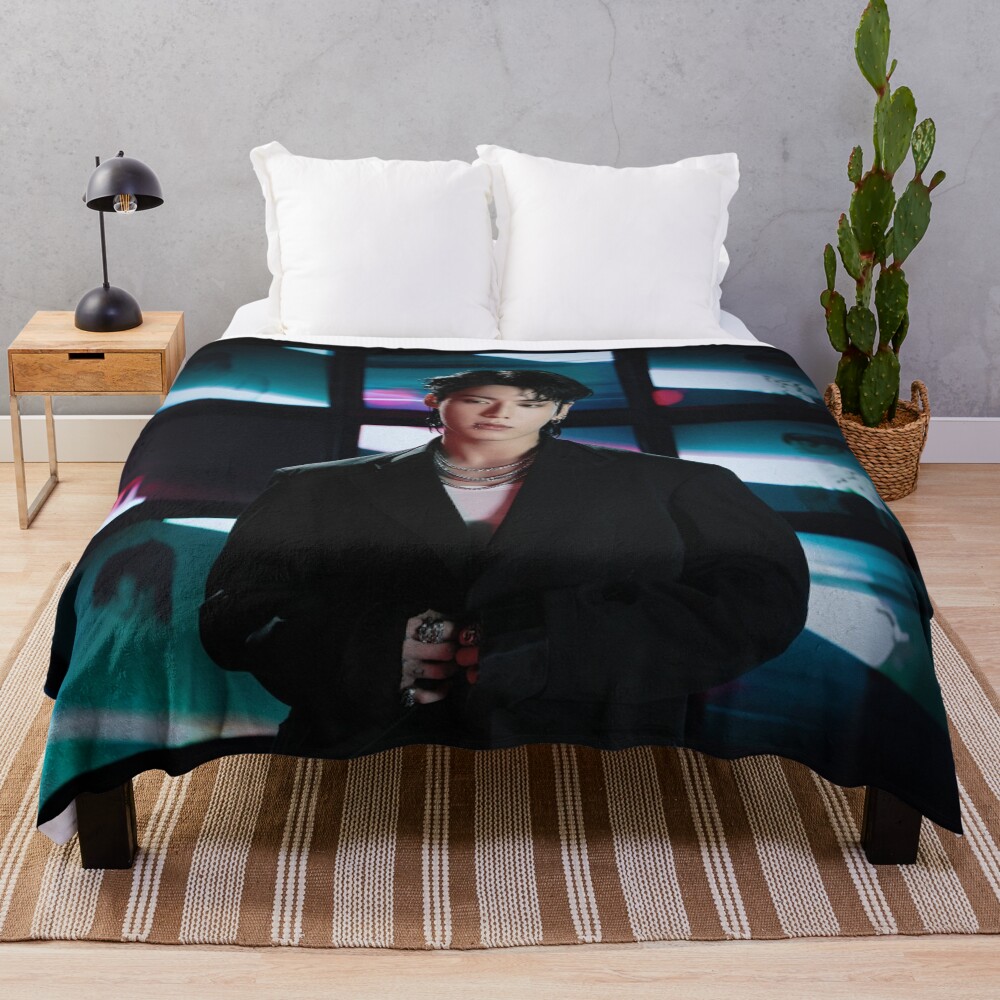 Jeon Jungkook Bts Solo Golden Throw Blanket