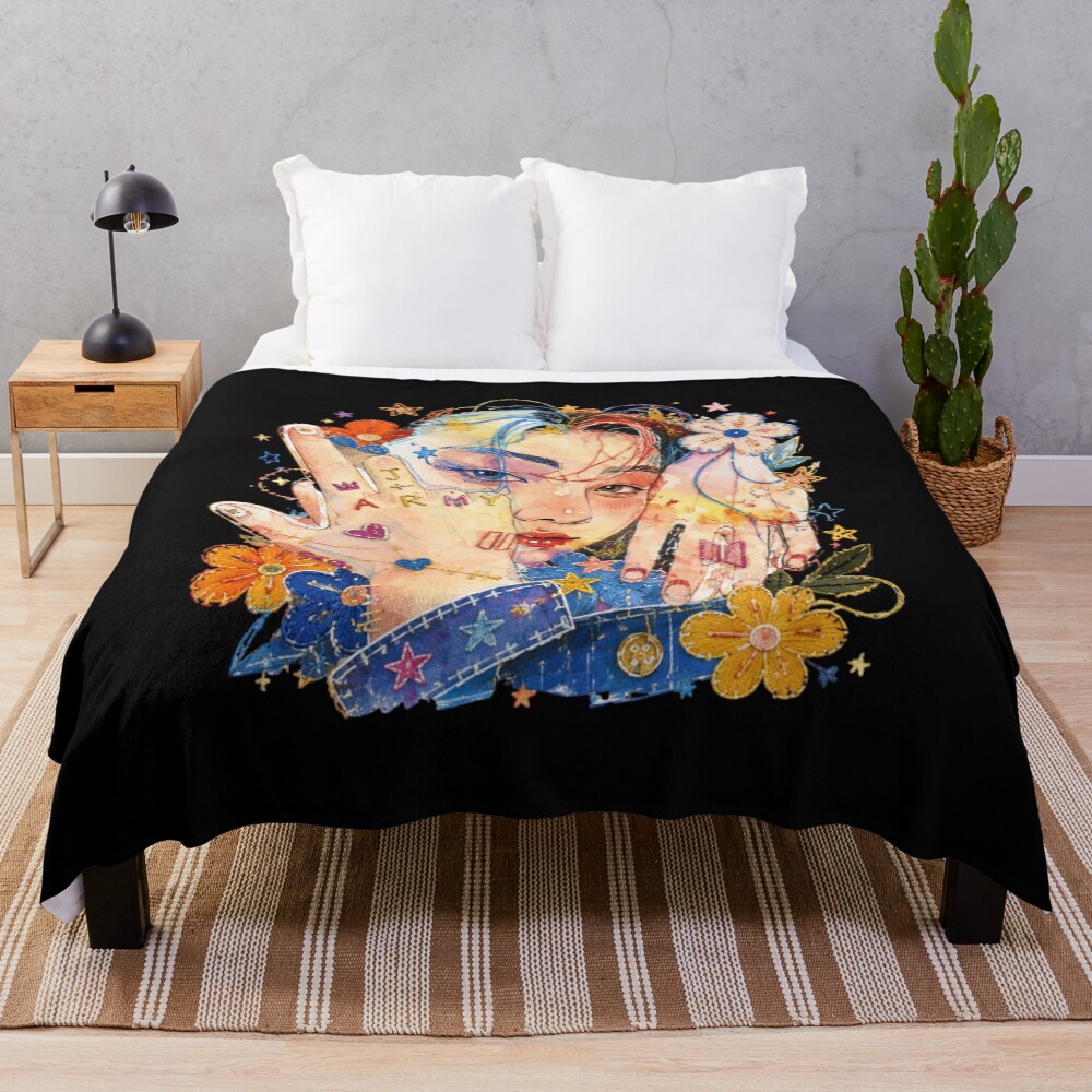 Bts Jungkook Hand Tattoo Art Throw Blanket