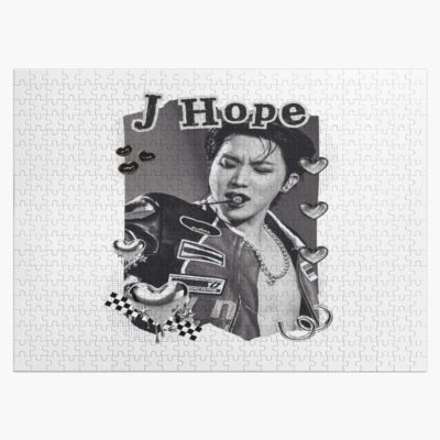 Bts J Hope Kpop Boy Group Black And White Collage Design Puzzle
