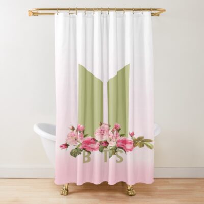 Bts Beyond The Scene Logo Aesthetic Shower Curtain