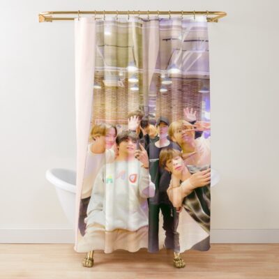 Bts Twitter Group Selfie Shower Curtain