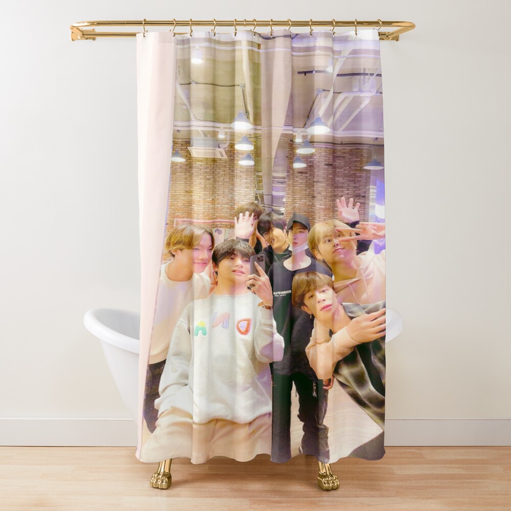 Bts Twitter Group Selfie Shower Curtain