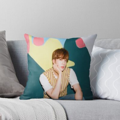 Jin Dymanite Photocard Throw Pillow
